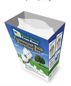 Fluorescent Bulb Recycling Box - CFLs